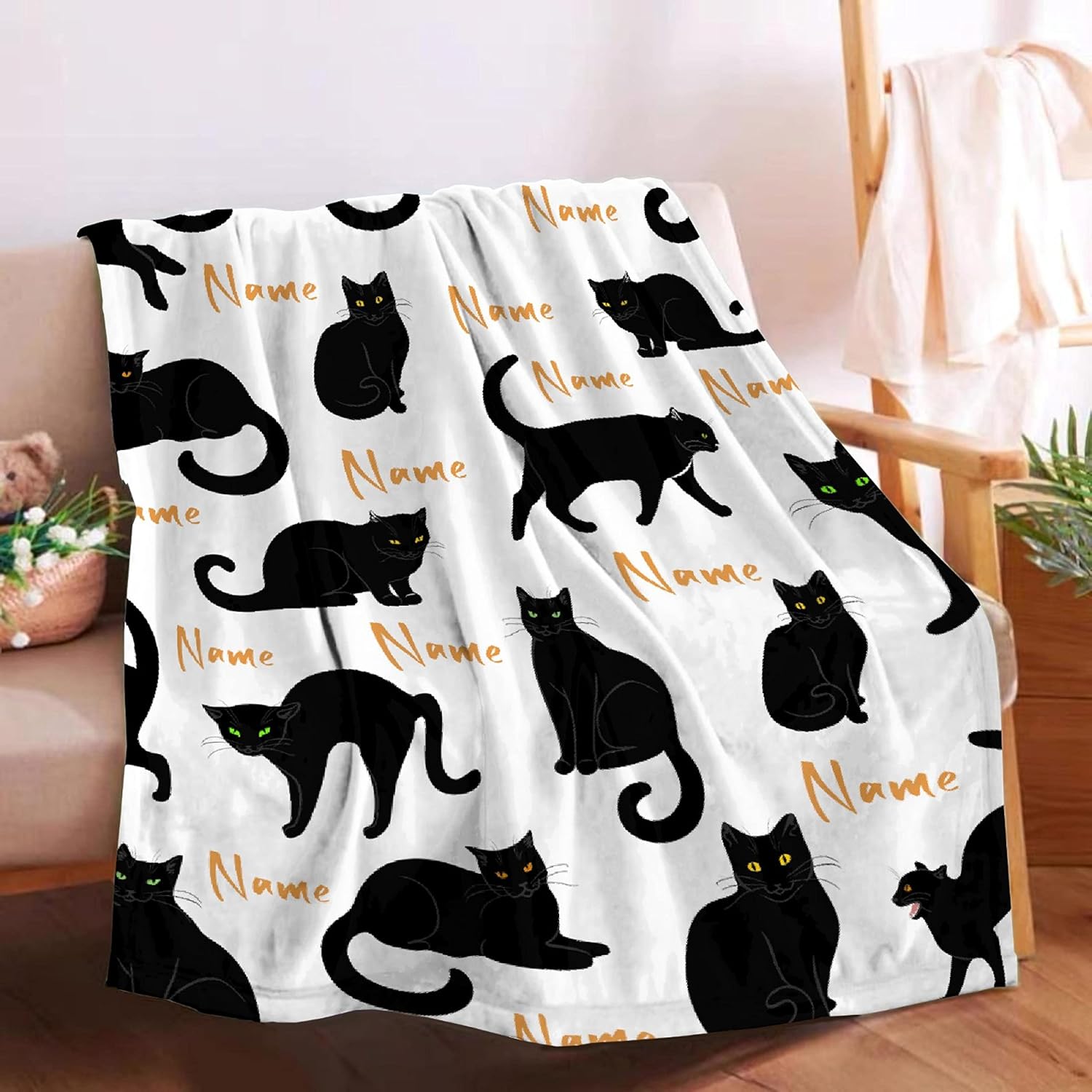 Travel Accessories Gift Ideas - Cute Cat Print Throw Blanket Plush