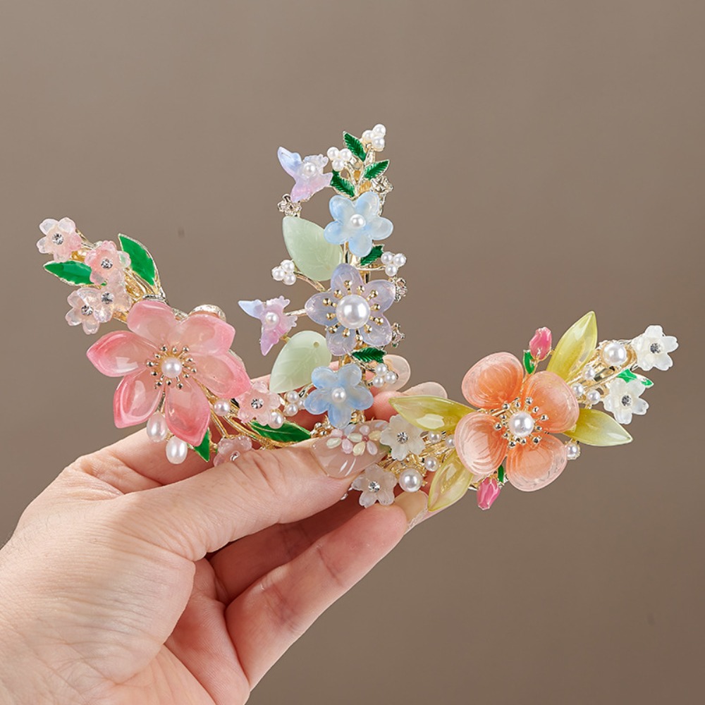 Travel Accessories For Women - Chinese Style Floral Pearl Spring Hair
