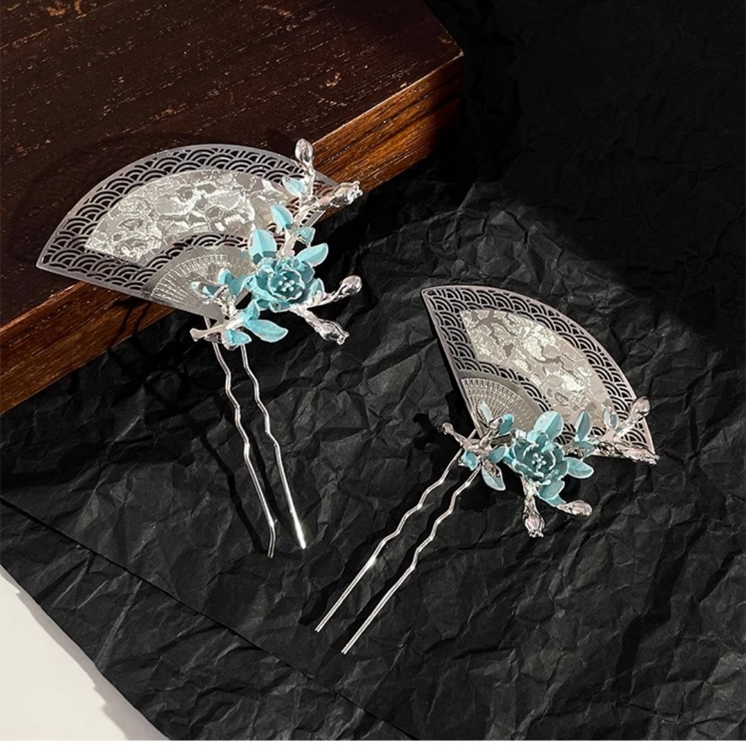 Travel Accessories For Women - New Chinese-Style Fan-Shaped Hairpin, Exquisite, Light