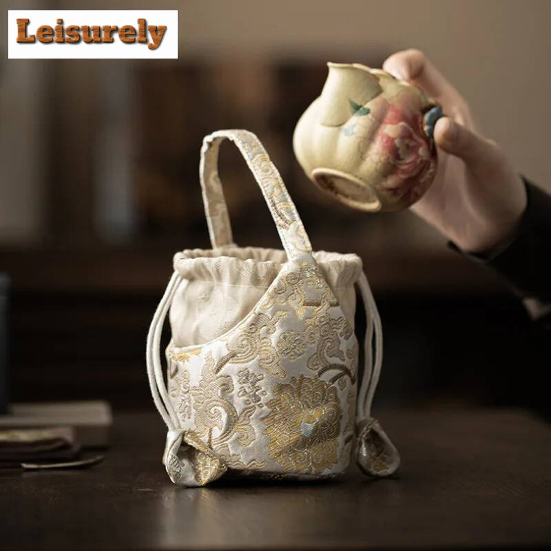 Chinese Brocade Drawstring Tea - đánh giá và giá Travel Accessories Kit Bag